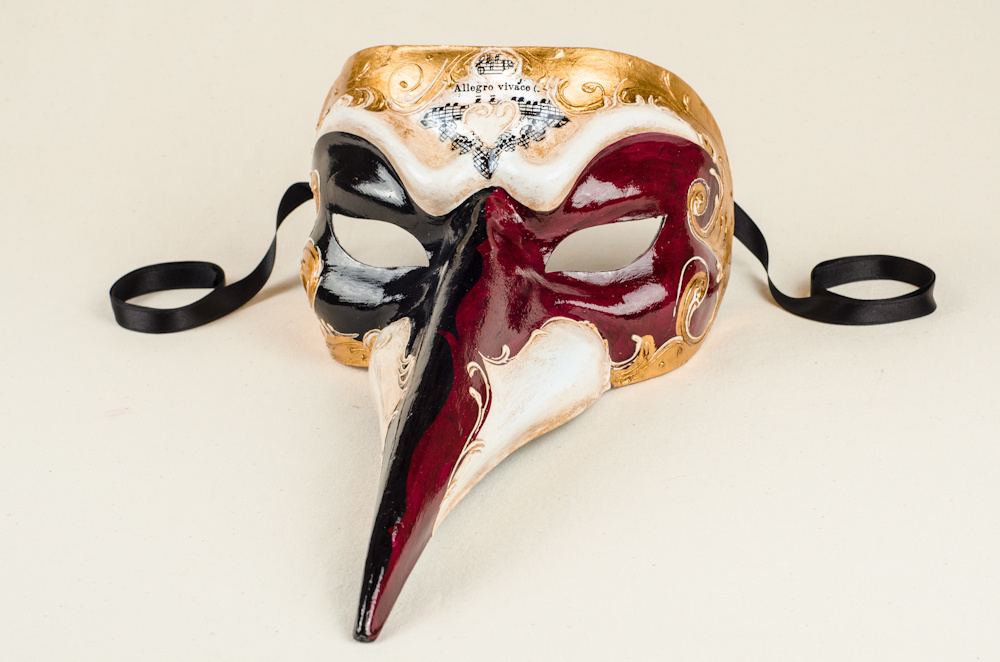 Venetian mask for sale - Black long nose mask