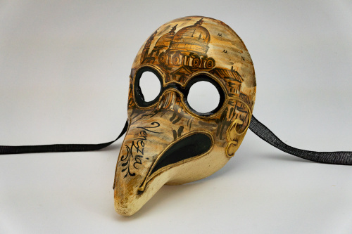 Traditional Brown Plague Doctor mask and hat